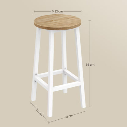 Barstol 65 cm Sonoma Eg Hvid Stål