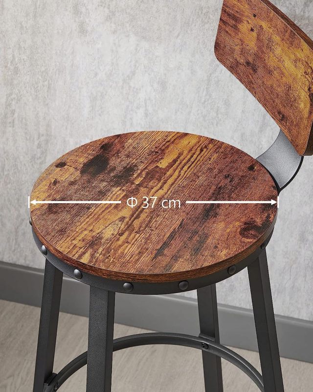 Barstol 73 cm Sæt med 2 Stk. Brun og Sort