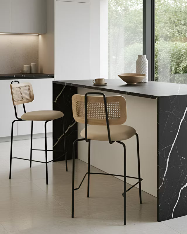 Barstol Adelanto Sæt af 2 Lys Beige