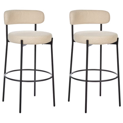 Barstol Allison Bouclé 2 Stk. Stålben