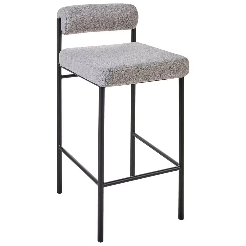 Barstol Amaya 42x82 cm Bouclé Grå 2 Stk