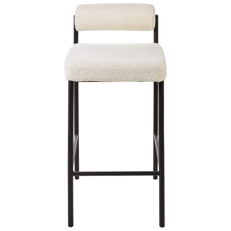 Barstol Amaya Bouclé 42x82 cm Hvid 2-Pak