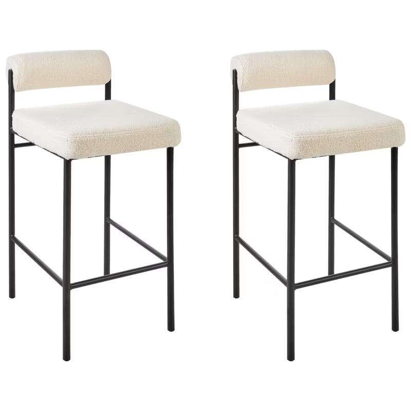 Barstol Amaya Bouclé 42x82 cm Hvid 2-Pak