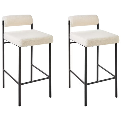 Barstol Amaya Bouclé 42x82 cm Hvid 2-Pak