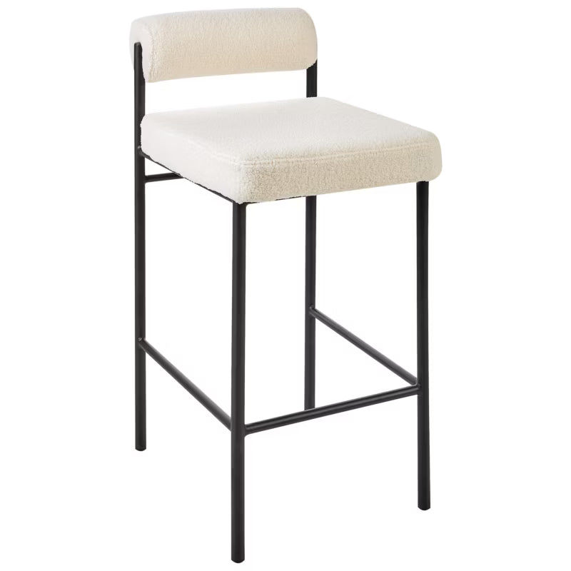 Barstol Amaya Bouclé 42x82 cm Hvid 2-Pak