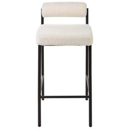 Barstol Amaya Bouclé 42x82 cm Hvid 2-Pak