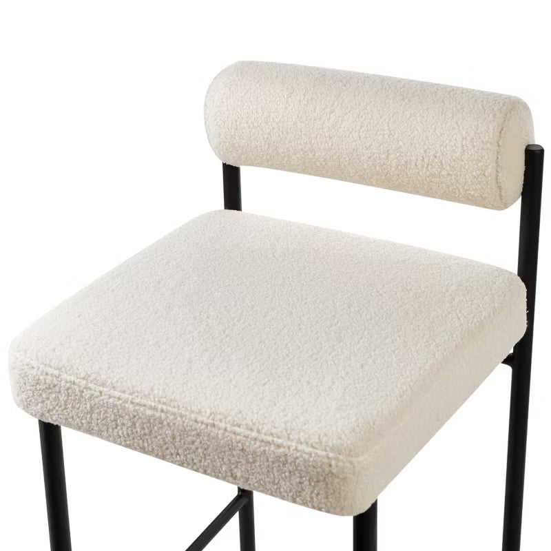 Barstol Amaya Bouclé 42x82 cm Hvid 2-Pak