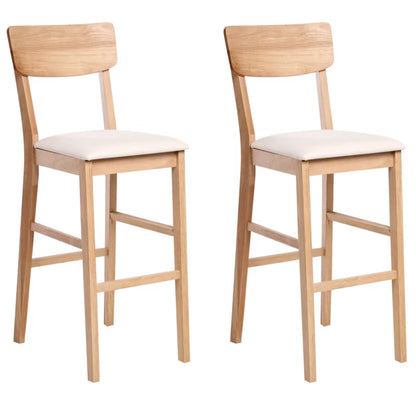 Barstol Ambler 44x53x113 cm Træ Lysebrun og Beige 2 Stk