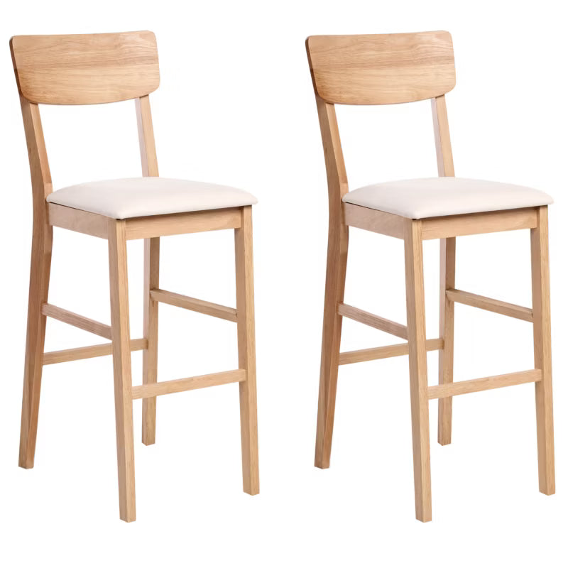 Barstol Ambler 44x53x113 cm Træ Lysebrun og Beige 2 Stk