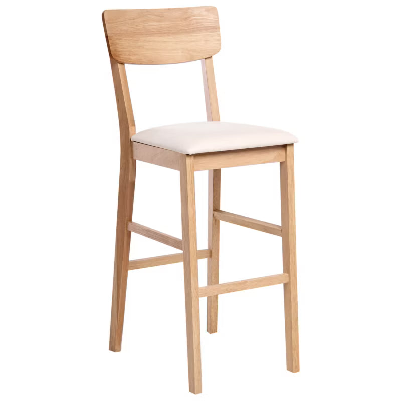 Barstol Ambler 44x53x113 cm Træ Lysebrun og Beige 2 Stk