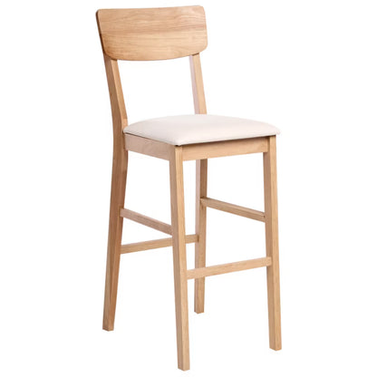 Barstol Ambler 44x53x113 cm Træ Lysebrun og Beige 2 Stk