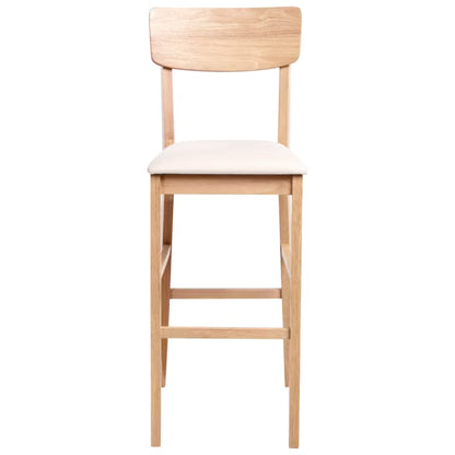 Barstol Ambler 44x53x113 cm Træ Lysebrun og Beige 2 Stk