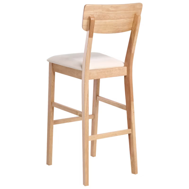 Barstol Ambler 44x53x113 cm Træ Lysebrun og Beige 2 Stk