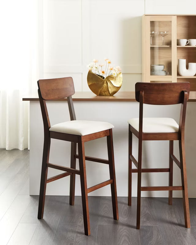 Barstol Ambler Sæt af 2 Mørkebrun/Beige