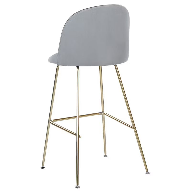 Barstol Arcola 52x54x114 cm Lys Grå Velour 2 Stk