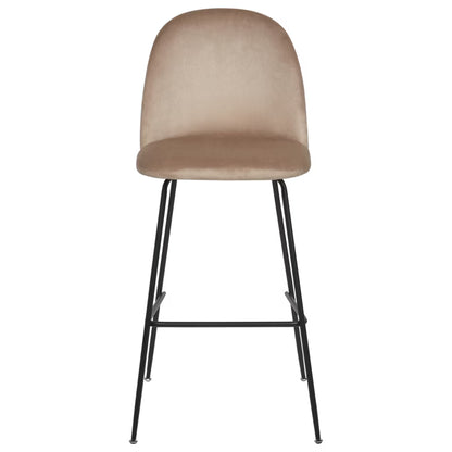 Barstol Arcola 52x54x114 cm Velour Beige Sæt af 2