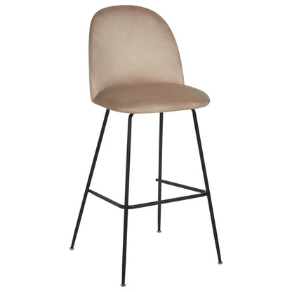 Barstol Arcola 52x54x114 cm Velour Beige Sæt af 2