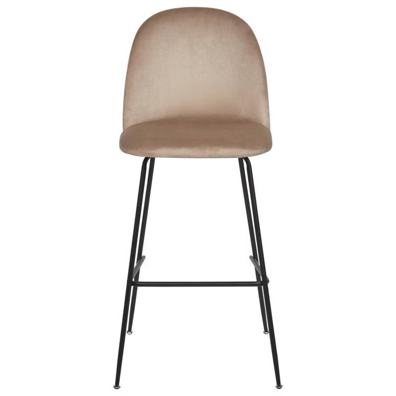 Barstol Arcola 52x54x114 cm Velour Beige Sæt af 2