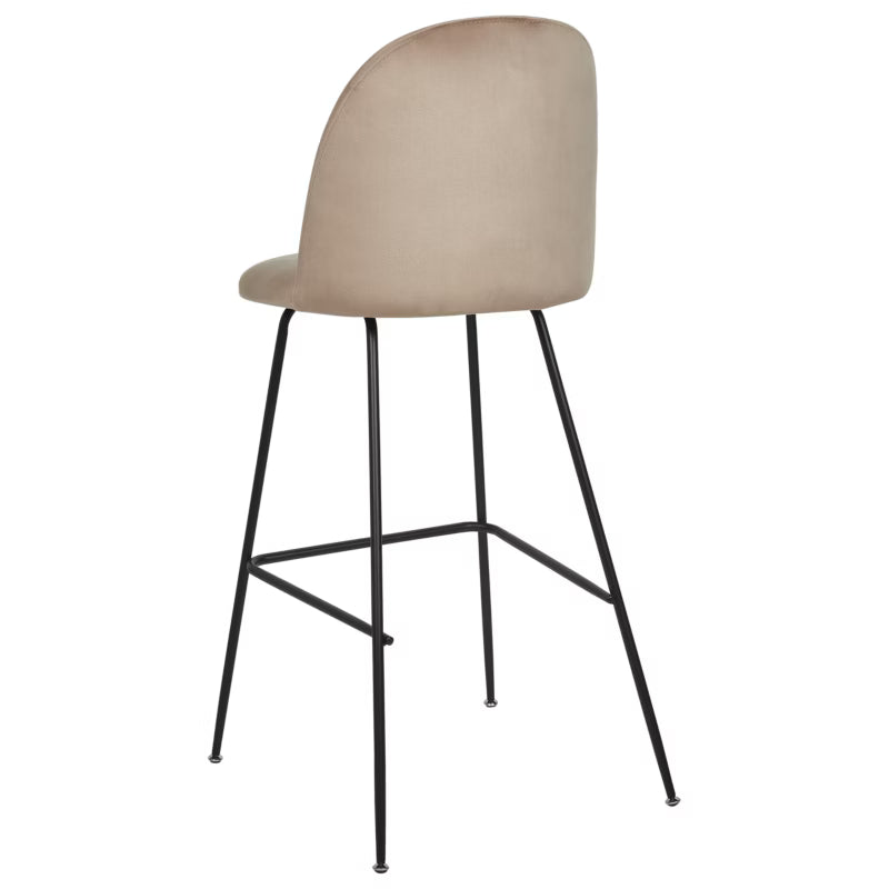 Barstol Arcola 52x54x114 cm Velour Beige Sæt af 2