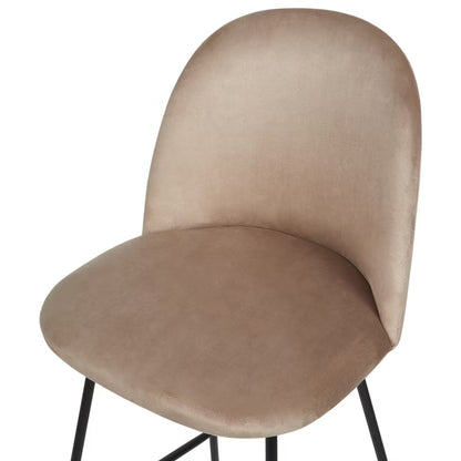 Barstol Arcola 52x54x114 cm Velour Beige Sæt af 2