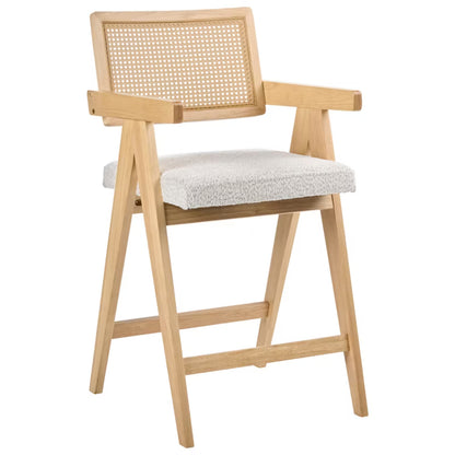 Barstol AVA 55x65 cm Beige Træ Sæt med 2