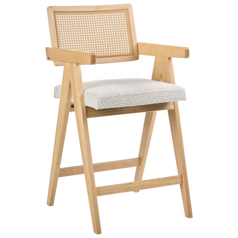 Barstol AVA 55x65 cm Beige Træ Sæt med 2