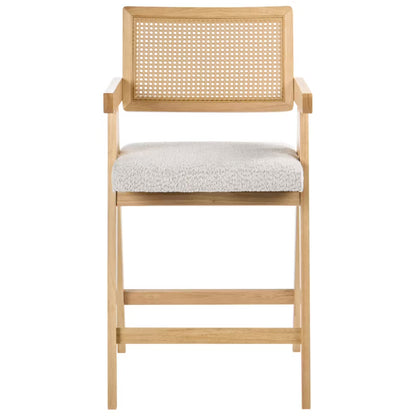 Barstol AVA 55x65 cm Beige Træ Sæt med 2