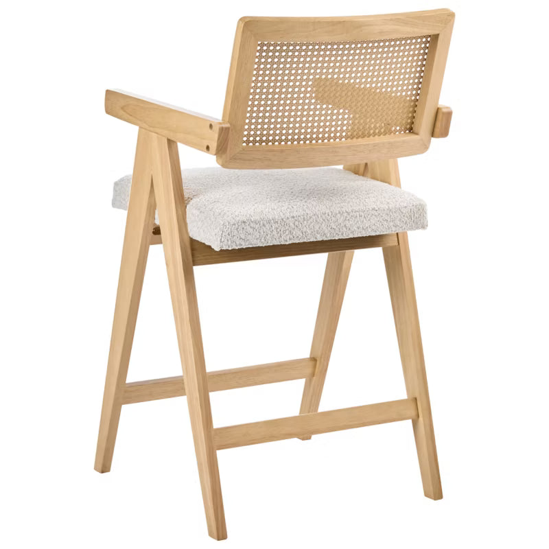 Barstol AVA 55x65 cm Beige Træ Sæt med 2