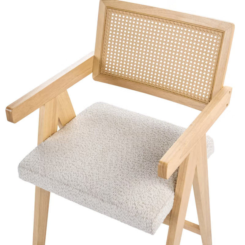 Barstol AVA 55x65 cm Beige Træ Sæt med 2