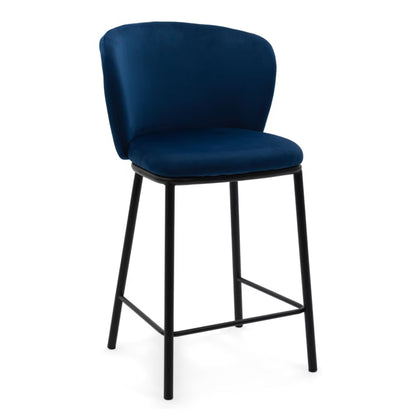 Barstol Bari Mørkeblå Velour