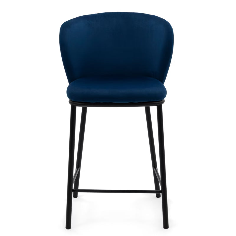 Barstol Bari Mørkeblå Velour