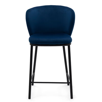 Barstol Bari Mørkeblå Velour