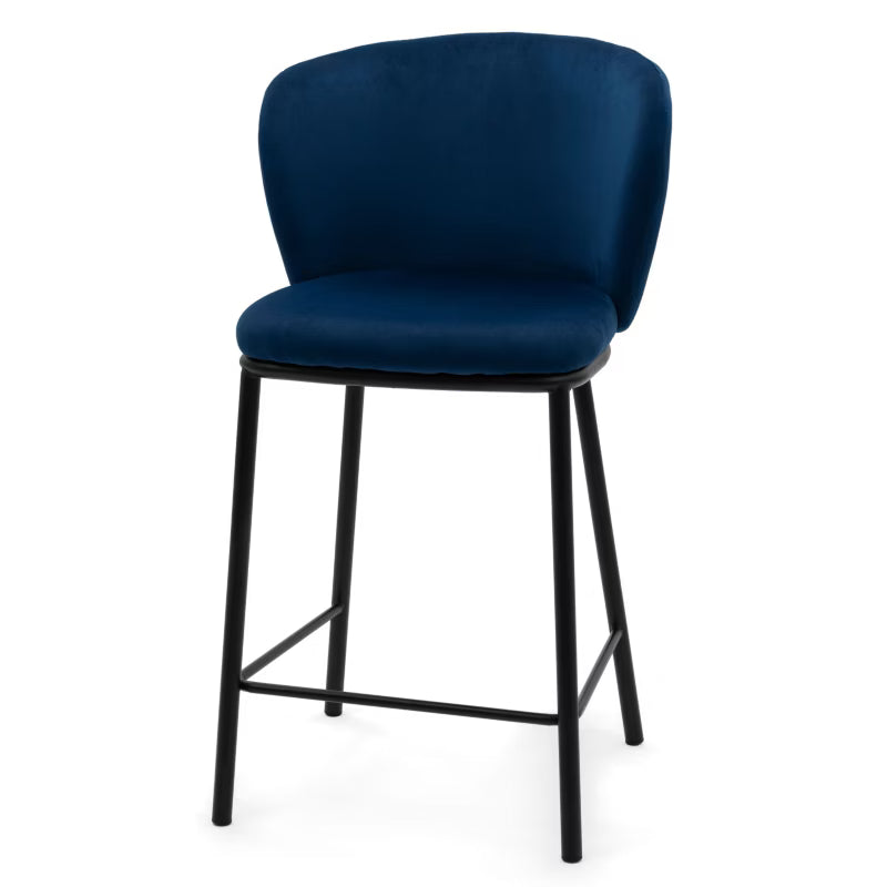 Barstol Bari Mørkeblå Velour