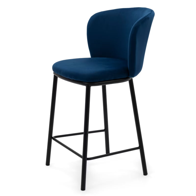 Barstol Bari Mørkeblå Velour