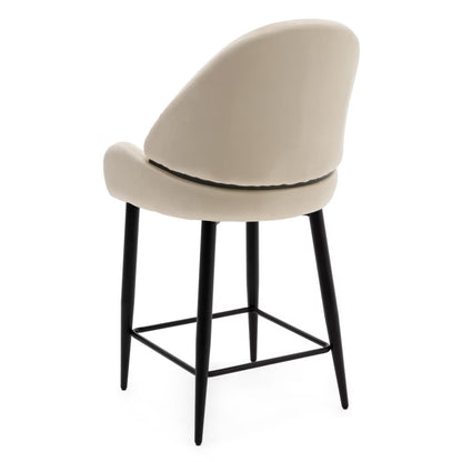 Barstol Bergamo 56x61 cm Beige Fløjl