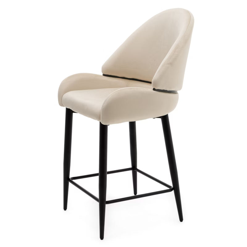 Barstol Bergamo 56x61 cm Beige Fløjl