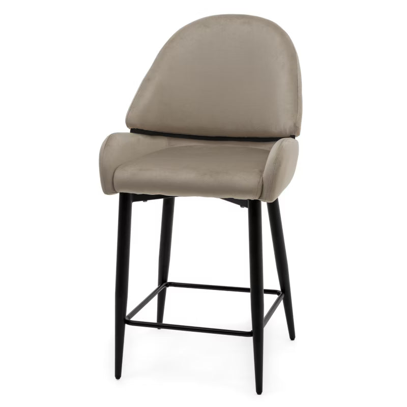 Barstol Bergamo Mørk Beige Fløjl