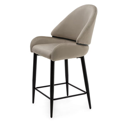 Barstol Bergamo Mørk Beige Fløjl