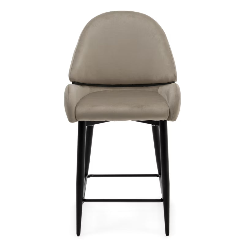Barstol Bergamo Mørk Beige Fløjl
