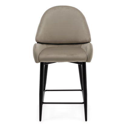 Barstol Bergamo Mørk Beige Fløjl