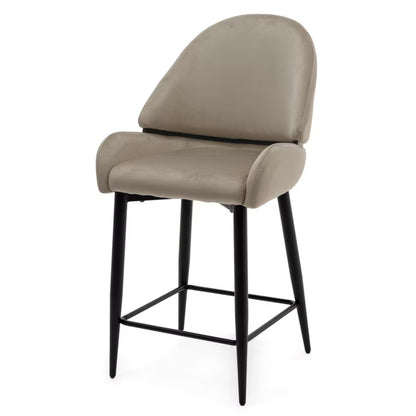 Barstol Bergamo Mørk Beige Fløjl