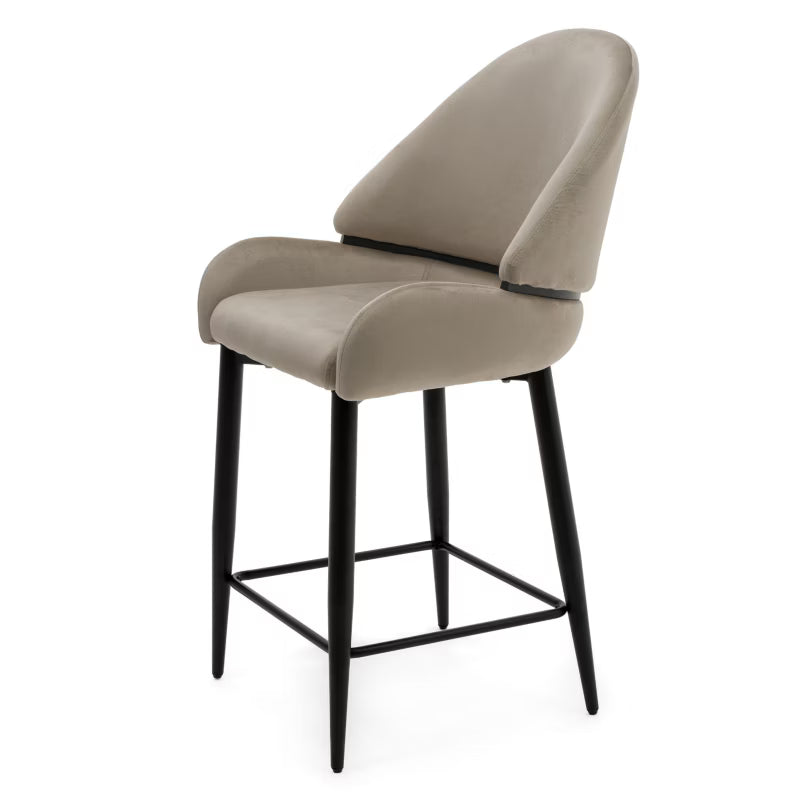 Barstol Bergamo Mørk Beige Fløjl