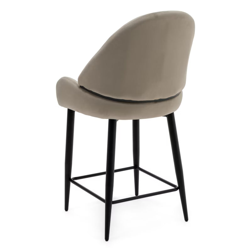 Barstol Bergamo Mørk Beige Fløjl