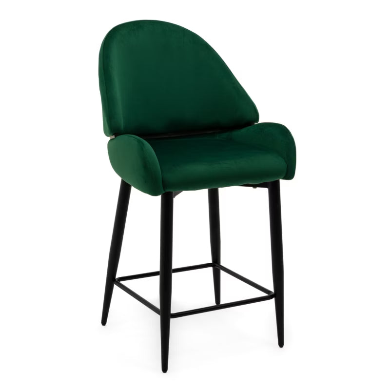 Barstol BERGAMO Velour med Sorte Metalben