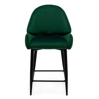 Barstol BERGAMO Velour med Sorte Metalben