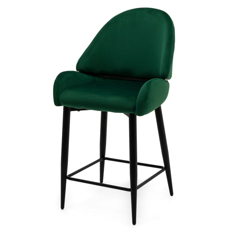 Barstol BERGAMO Velour med Sorte Metalben