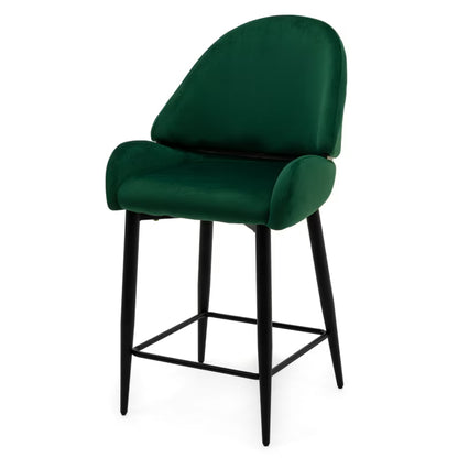 Barstol BERGAMO Velour med Sorte Metalben