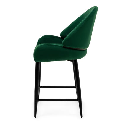 Barstol BERGAMO Velour med Sorte Metalben