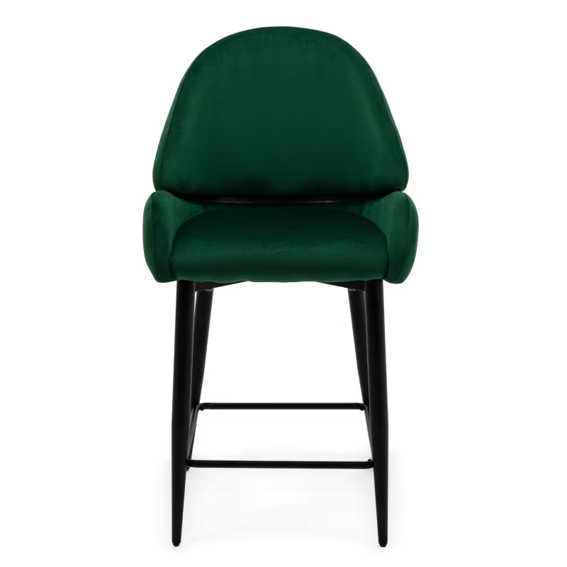 Barstol BERGAMO Velour med Sorte Metalben