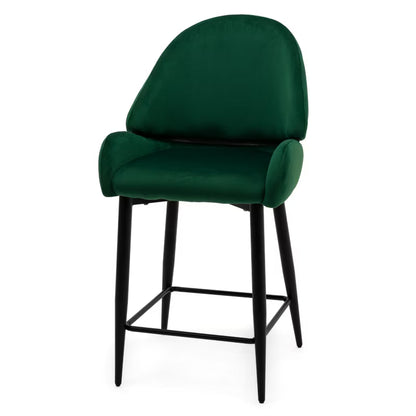 Barstol BERGAMO Velour med Sorte Metalben